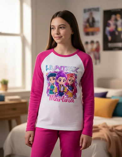 Pijama Polar Huntrix Guerreras K Pop Niñas Personalizado