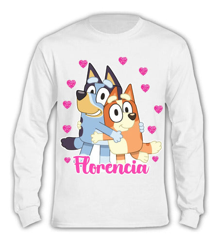 Pijama Largo Bluey y Bingo Personalizado 100% Algodón Niñas