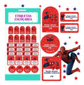 Etiquetas Escolares Personalizadas Spiderman Ropa Utiles Rojo