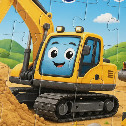 Puzzle Rompecabezas Personalizado Excavadora Construccion