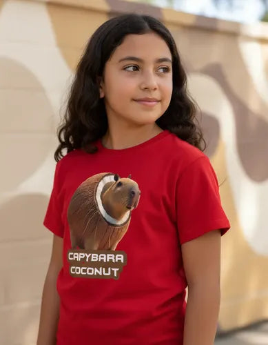 Polera Color Algodón 100% Niñas Niños Capibara Coconut Brain