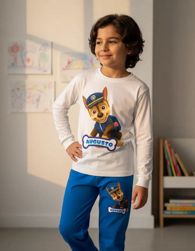 Pijama Largo Chase Paw Patrol Regalo Cumpleaños  Niños