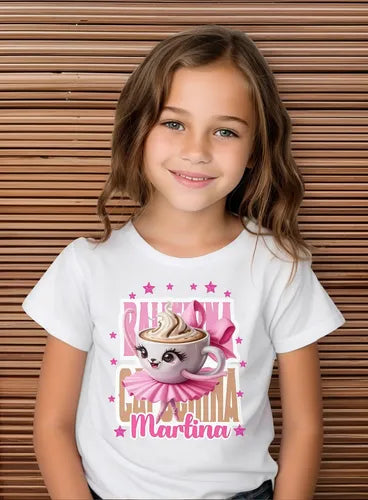 Polera Ballerina Capuccina Niñas Personalizada Algodón 100%