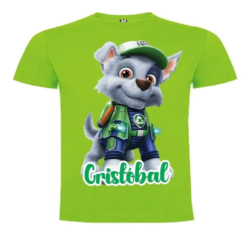 Polera Rocky Paw Patrol Pelicula Personalizada Niños