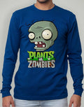 Polera Manga Larga Algodón Niños Plantas Vz Zombies