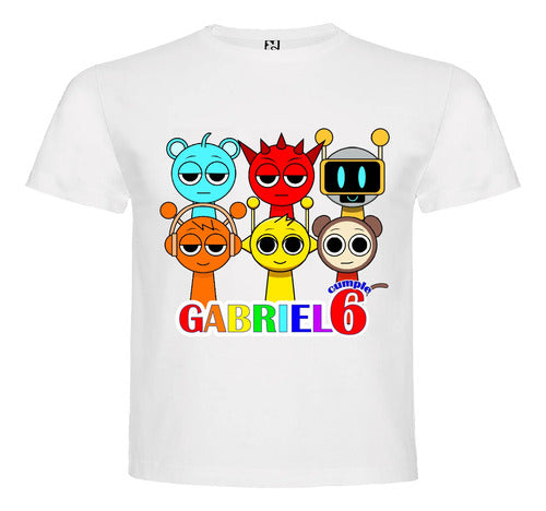 Polera Sprunki Niños Cumpleaños Personalizada Algodon