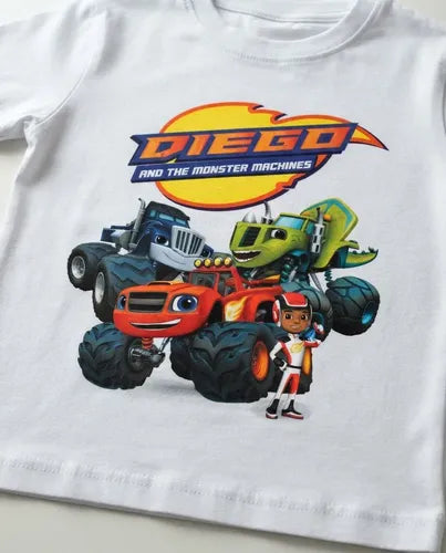 Polera Estampada Niño Cumpleaños Blaze And The Monster Machine