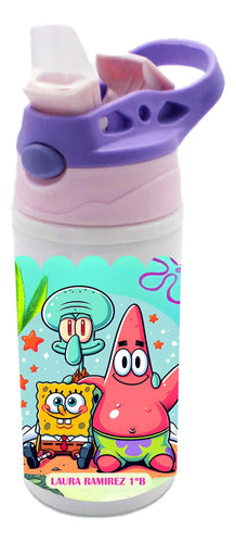 Botella Agua Colegio Bob Esponja Personalizada Niños