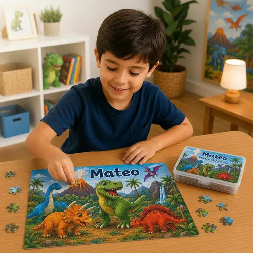 Puzzle Rompecabezas Personalizado Dinosaurios Nombre