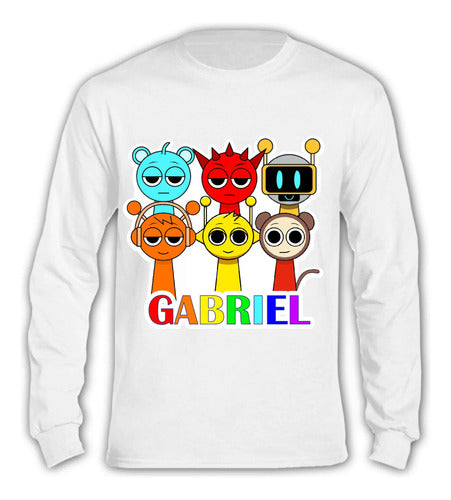 Polera Sprunki Personalizada Niños Manga Larga 100% Algodon