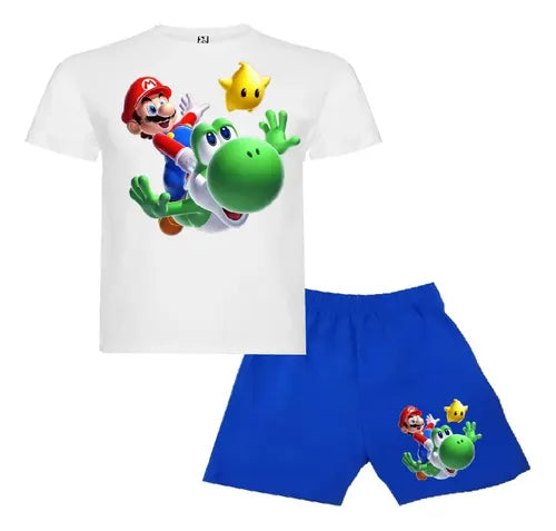 Pijama Corto Niños Algodon Mario Bros Estrella