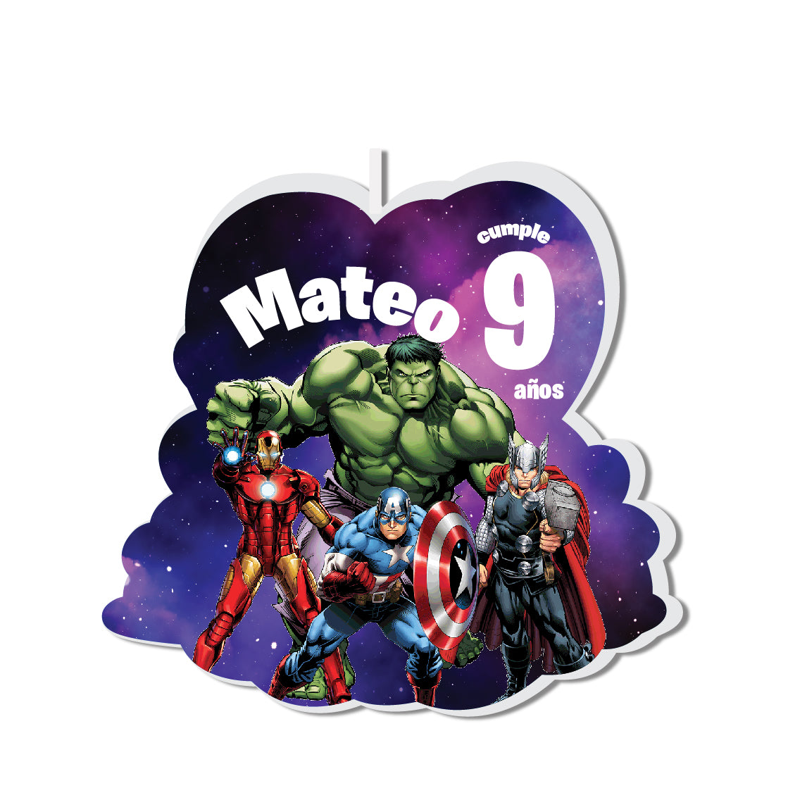 Vela De Cumpleaños Avengers Vengadores Niños Personalizada