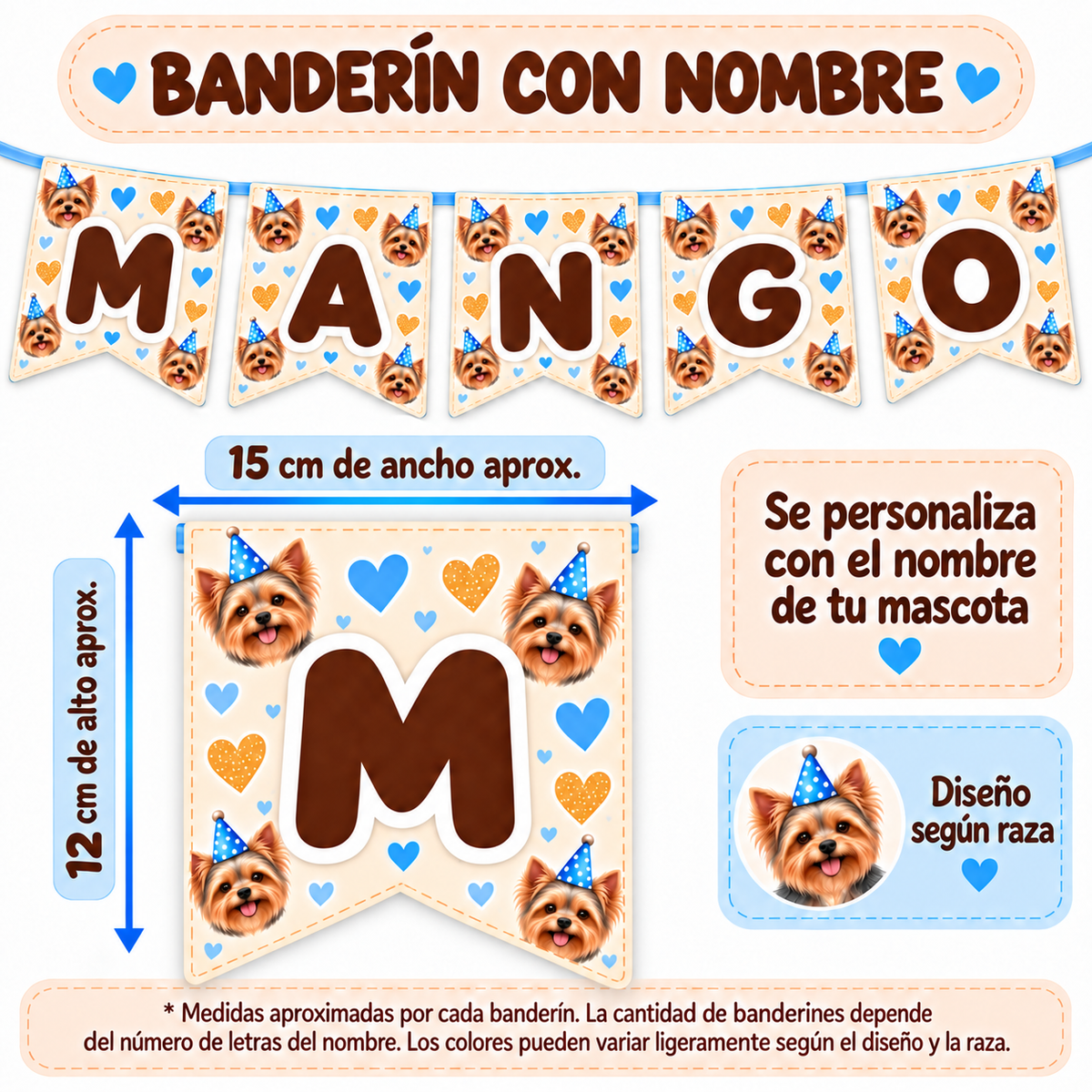 Set Cumpleaños Mascota Beagle Decoración Personalizada Perro Macho