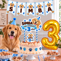 Set Cumpleaños Mascota Golden Decoración Personalizada Perro Macho