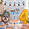 Set Cumpleaños Mascota Schnauzer Decoración Personalizada Perro Macho