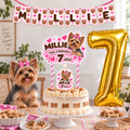 Set Cumpleaños Mascota Yorkshire Decoración Personalizada Perro Hembra